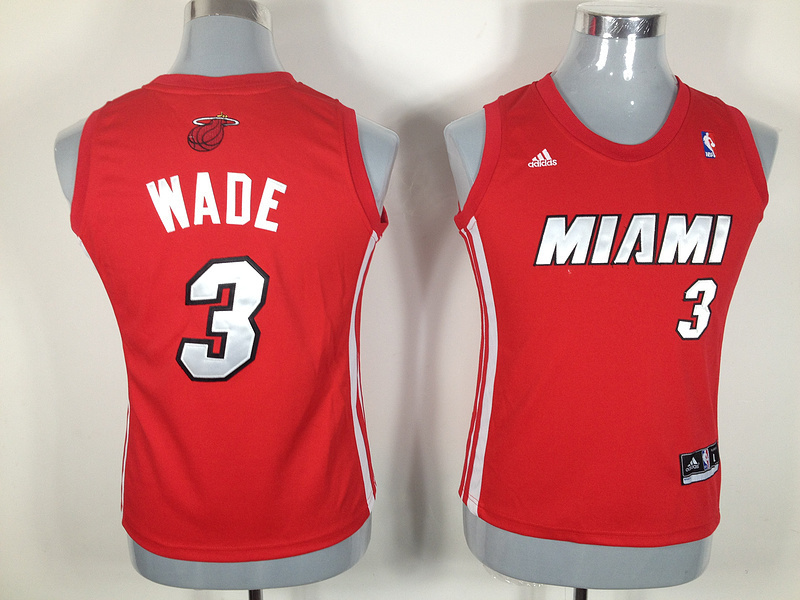  NBA Women Miami Heat 3 Dwyane Wade Swingman Red Jerseys